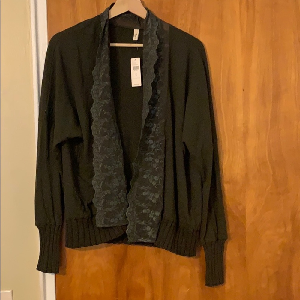Anthropologie open cardigan with lace